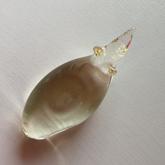 Vintage Glass Rat Mouse Paperweight Clear with slight gold tint blown glass art - Picture 6 of 11
